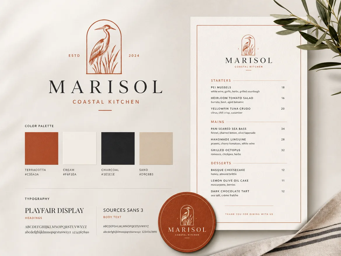 Food & Hospitality branding kits concept
