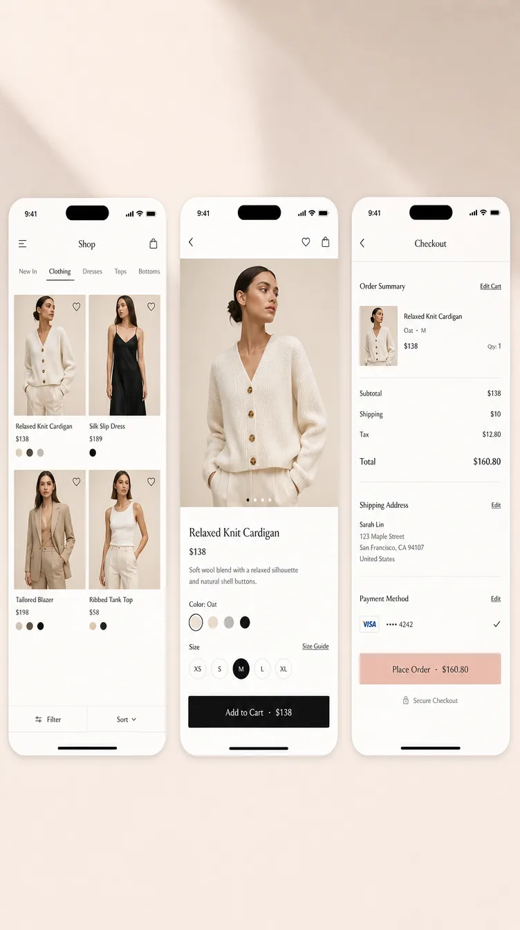 Retail & E-commerce mobile apps concept