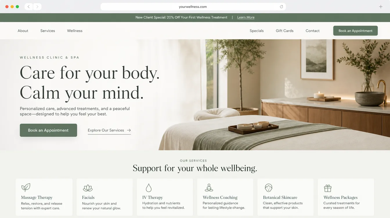 Health & Wellness websites concept